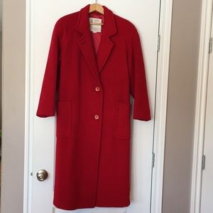 Vintage London Fog Red Wool Coat
